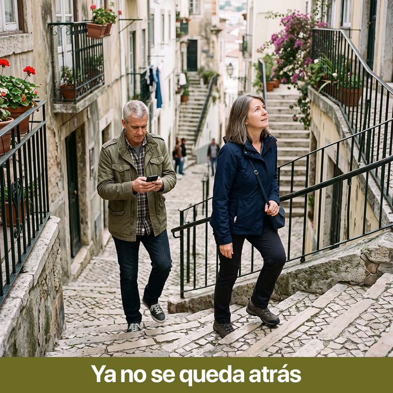 6. En las subidas se queda atrás, y hace como que mira el celular